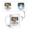 Bedruckte Tasse mit Weihnachtsmotiv - Winterfreuden mit Name