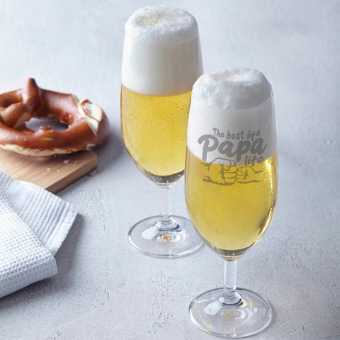 Leonardo Bierglas mit Gravur "The best life Papa life"