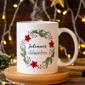 Bedruckte Tasse mit Weihnachtsmotiv - Glühweintasse - personalisiert mit Namen