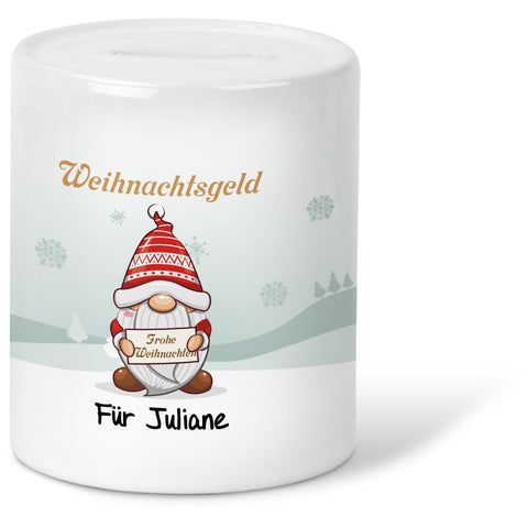 Bedruckte Spardose - Weihnachtsgeld mit Namen