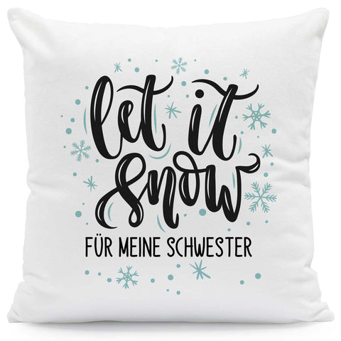 Kissen mit Weihnachtsmotiv - Personalisierbar - Let it snow - Weihnachtsdeko - Für Frauen & Männer