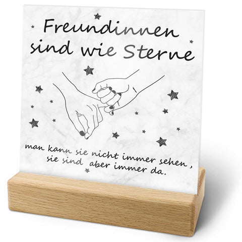 Acrylschild mit dem Spruch Freundinnen sind wie Sterne - Geschenk für die beste Freundin