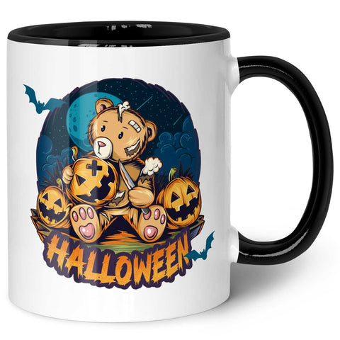 Bedruckte Tasse mit Motiv im Halloween Teddy Design