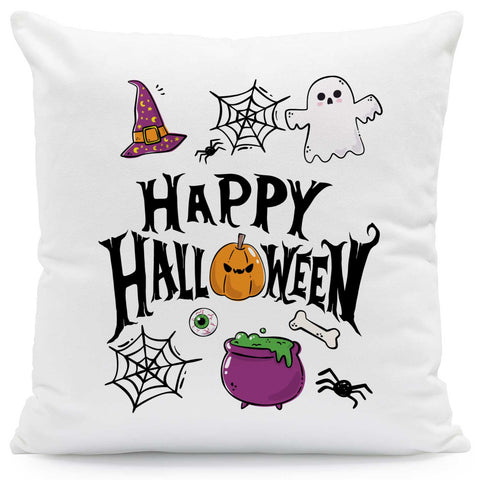 Bedrucktes Kissen mit Motiv Happy Halloween