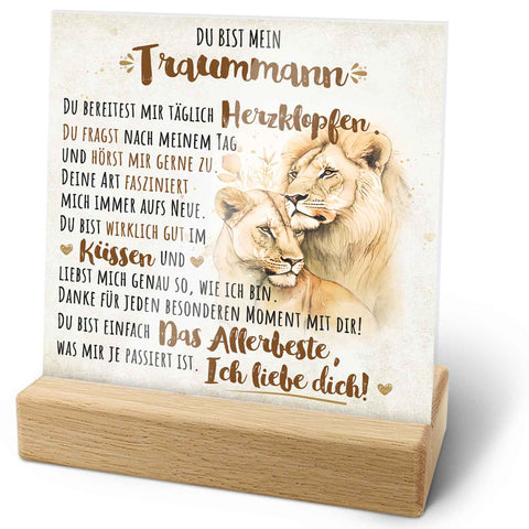 Acrylschild - Kunstglas - mit dem Spruch Ich liebe dich - Geschenke für Frauen und Männer