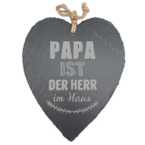 Schieferherz Papa ist der Herr im Haus