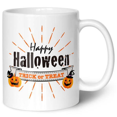 Bedruckte Tasse mit Motiv im Happy Halloween Design