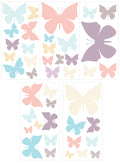 Wandsticker Set Pastell Schmetterlinge