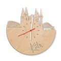 Wanduhr aus Holz Skyline Köln