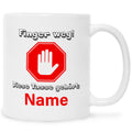 Bedruckte Tasse mit Spruch Finger weg!