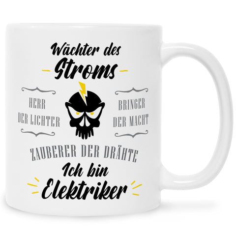 Bedruckte Tasse mit Spruch Wächter des Stroms