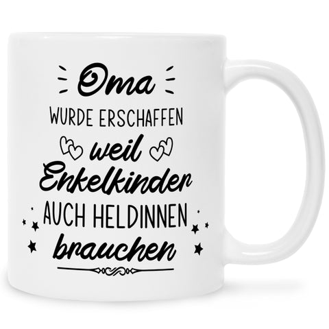 Bedruckte Tasse mit Spruch Heldenhafte Großeltern