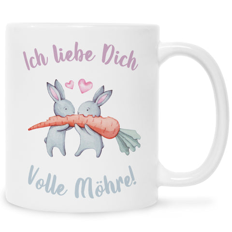 Bedruckte Tasse mit Spruch Volle Möhre