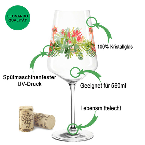 Leonardo Puccini Weingläser mit UV-Druck im Flamingo Design im Set