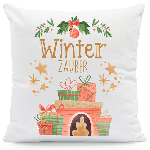 Kissen mit Weihnachtsmotiv - Winterzauber  - Weihnachtsdeko - Geschenk für Frauen & Männer