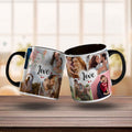 Bedruckte Tasse mit dem Spruch Love und acht eigenen Fotos