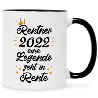 Bedruckte Tasse mit Spruch Rentner/Rentnerin 2022