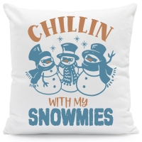 Bedrucktes Kissen mit Motiv Chilling with my Snowmies