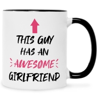 Bedruckte Tasse mit Spruch - Awesome Girlfriend in Schwarz & Weiß